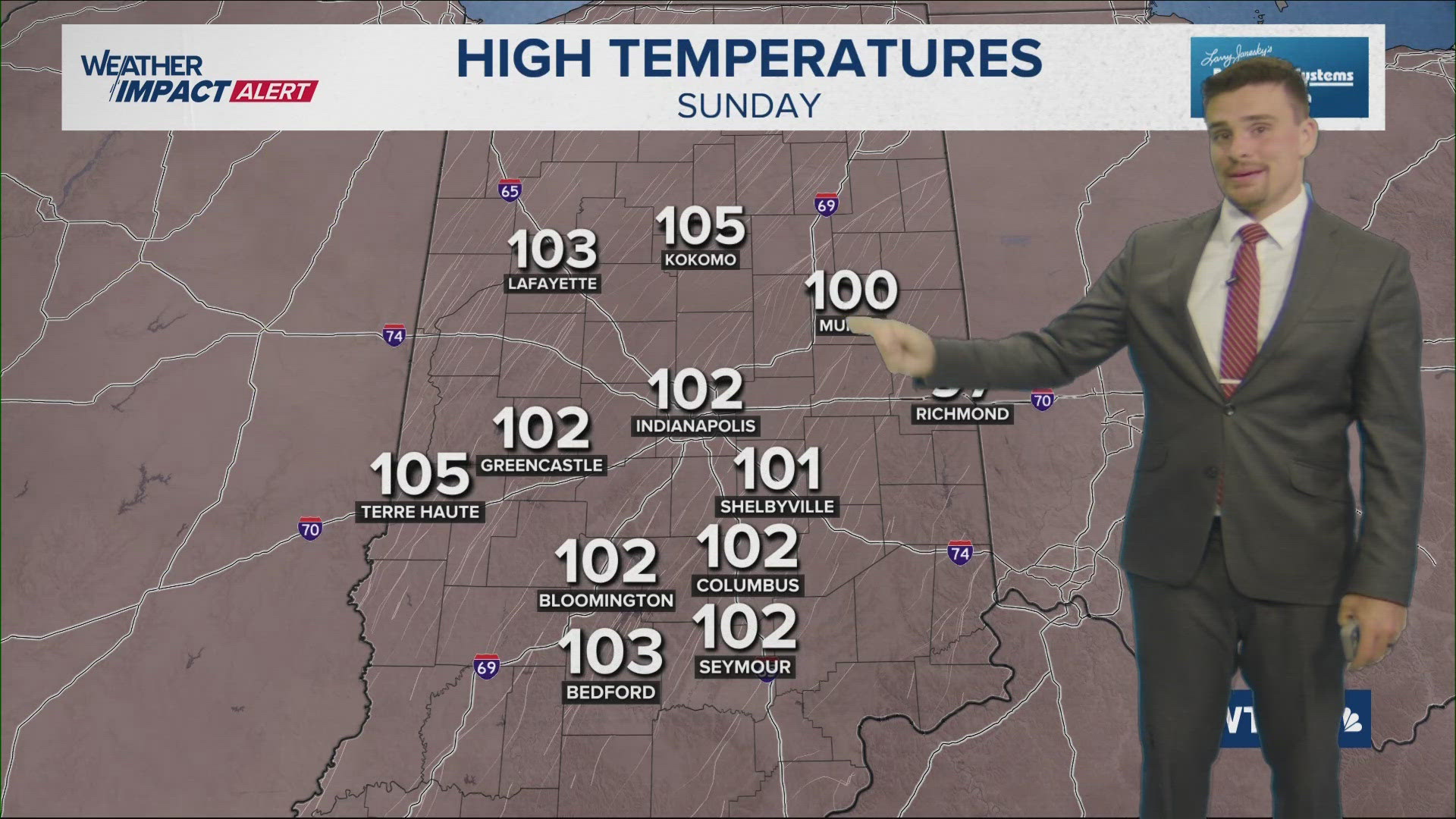 13News meteorologist Matt Standridge breaks down how hot it got in central Indiana on Saturday and takes a look ahead to how much longer this heat wave will stay.