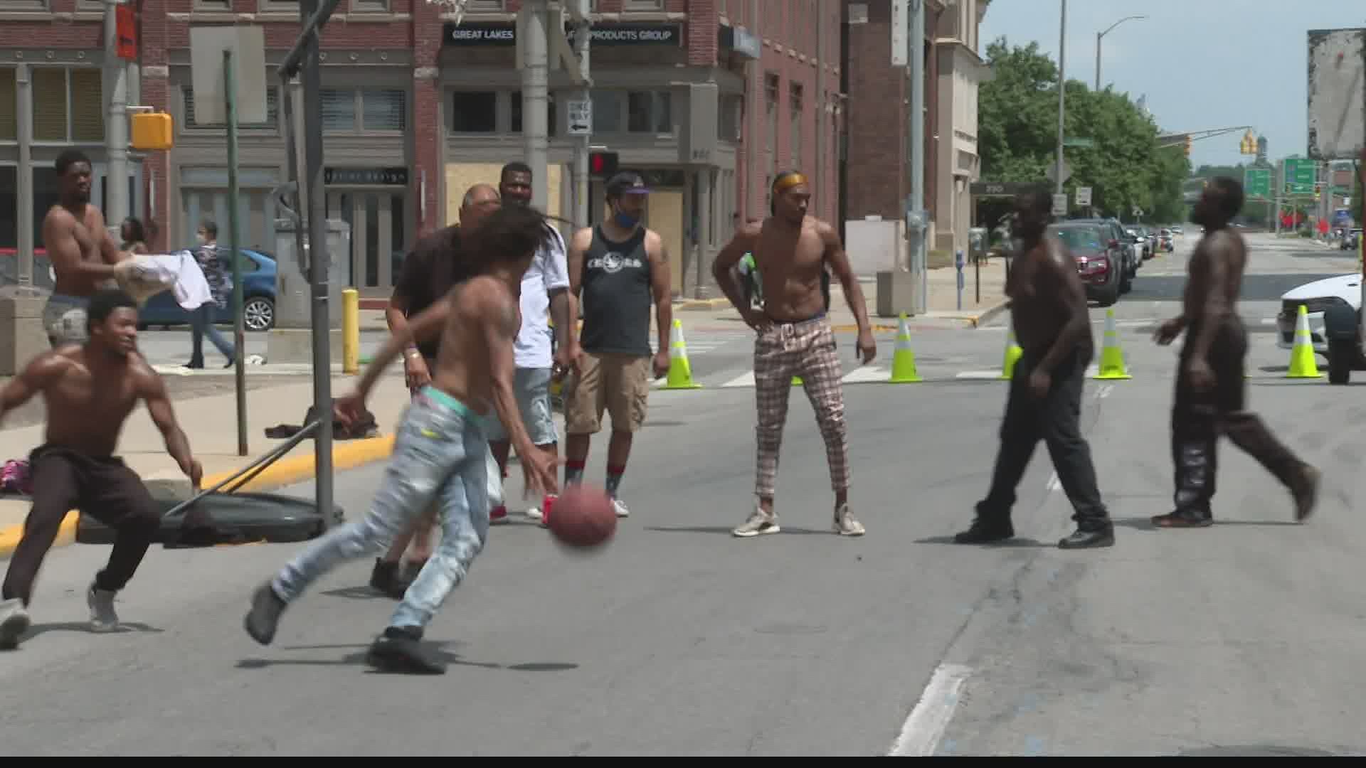 Dozens of Hoosiers came downtown for a community block party celebrating love and unity today.