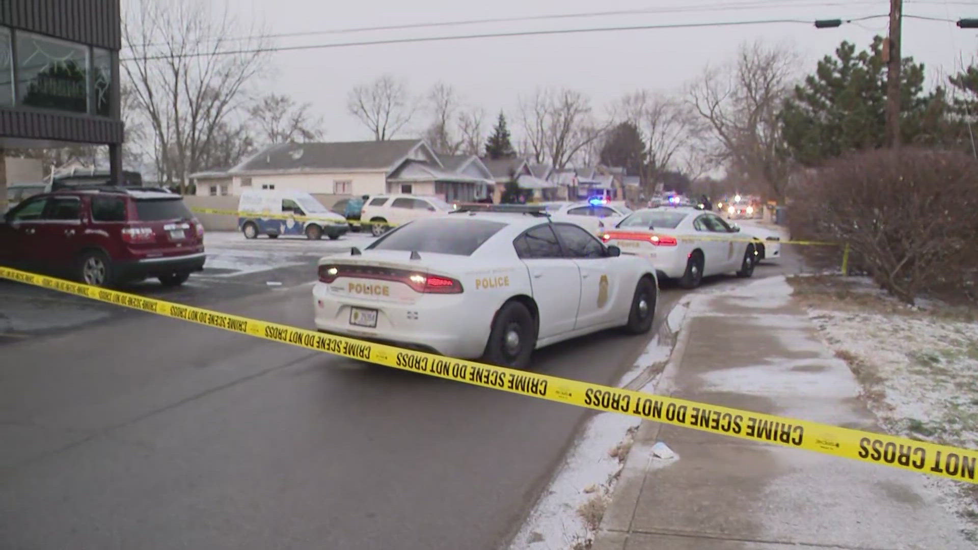 IMPD says a man was shot by police following a foot chase on Indy's southwest side Thursday afternoon.