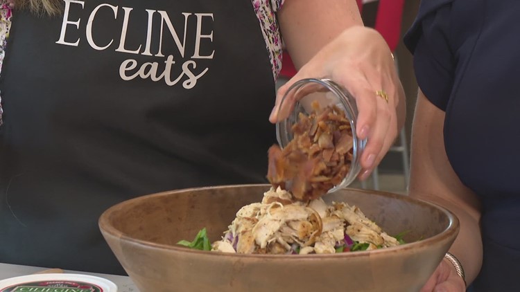 Emily Cline creates chicken pesto pasta salad