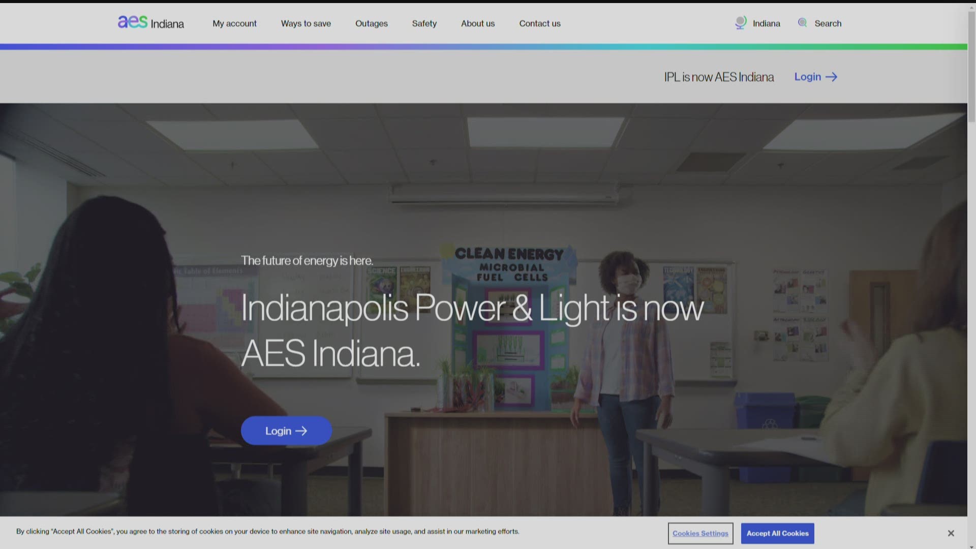According to AES Indiana's Facebook page, AES acquired Indianapolis Power & Light Company in 2001.