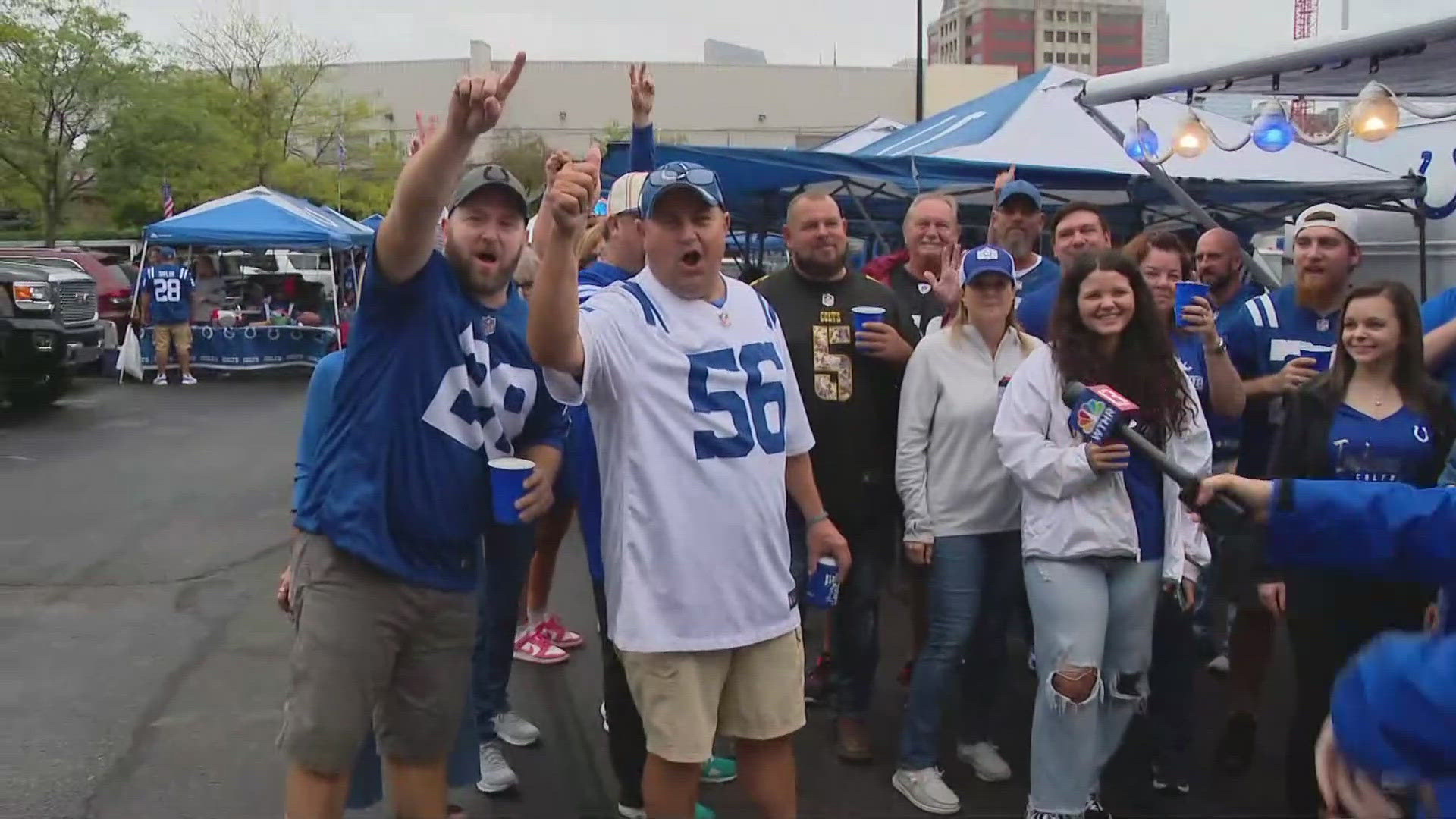 Anna Chalker reports live from the pregame festivities near Lucas Oil Stadium.