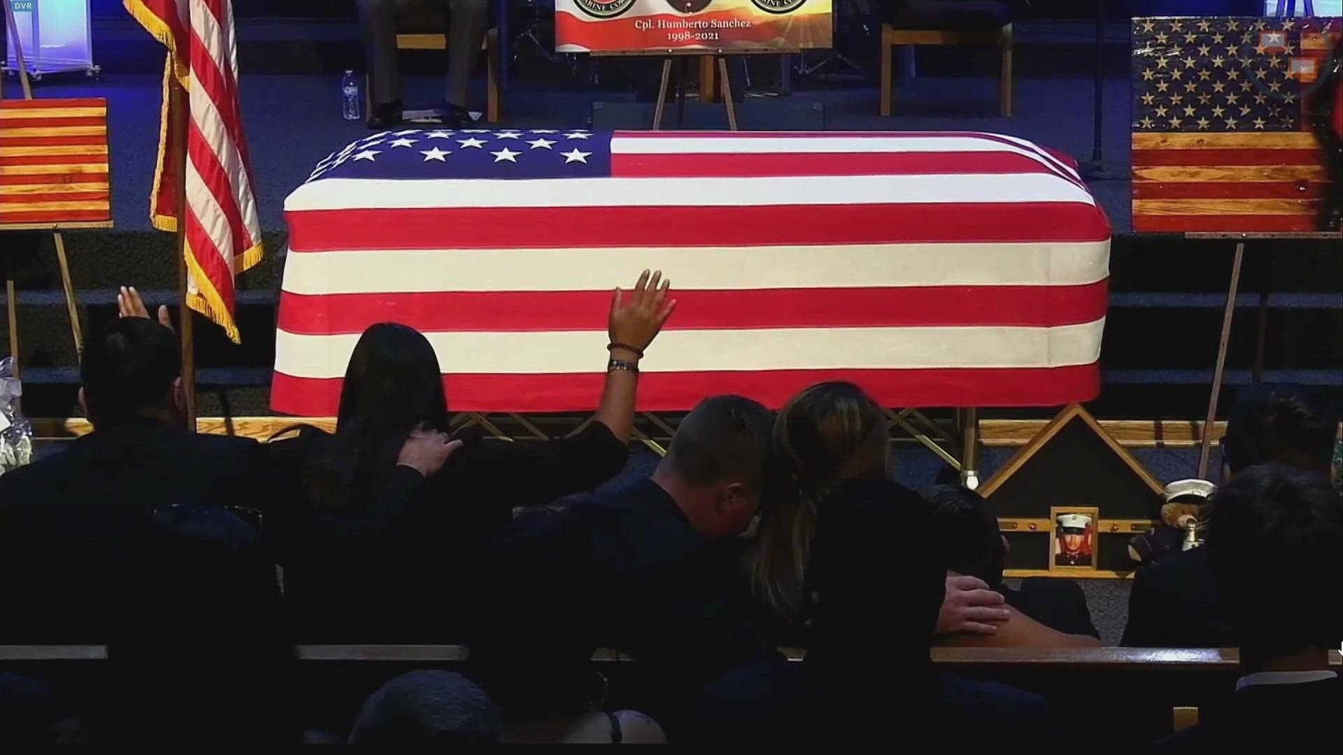 A funeral service was held Tuesday in Logansport for Marine Cpl. Humberto Sanchez, who was killed Aug. 26 in Afghanistan.