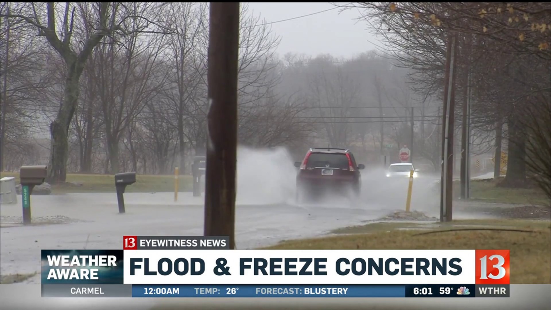 Flooded roads causing problems across the area