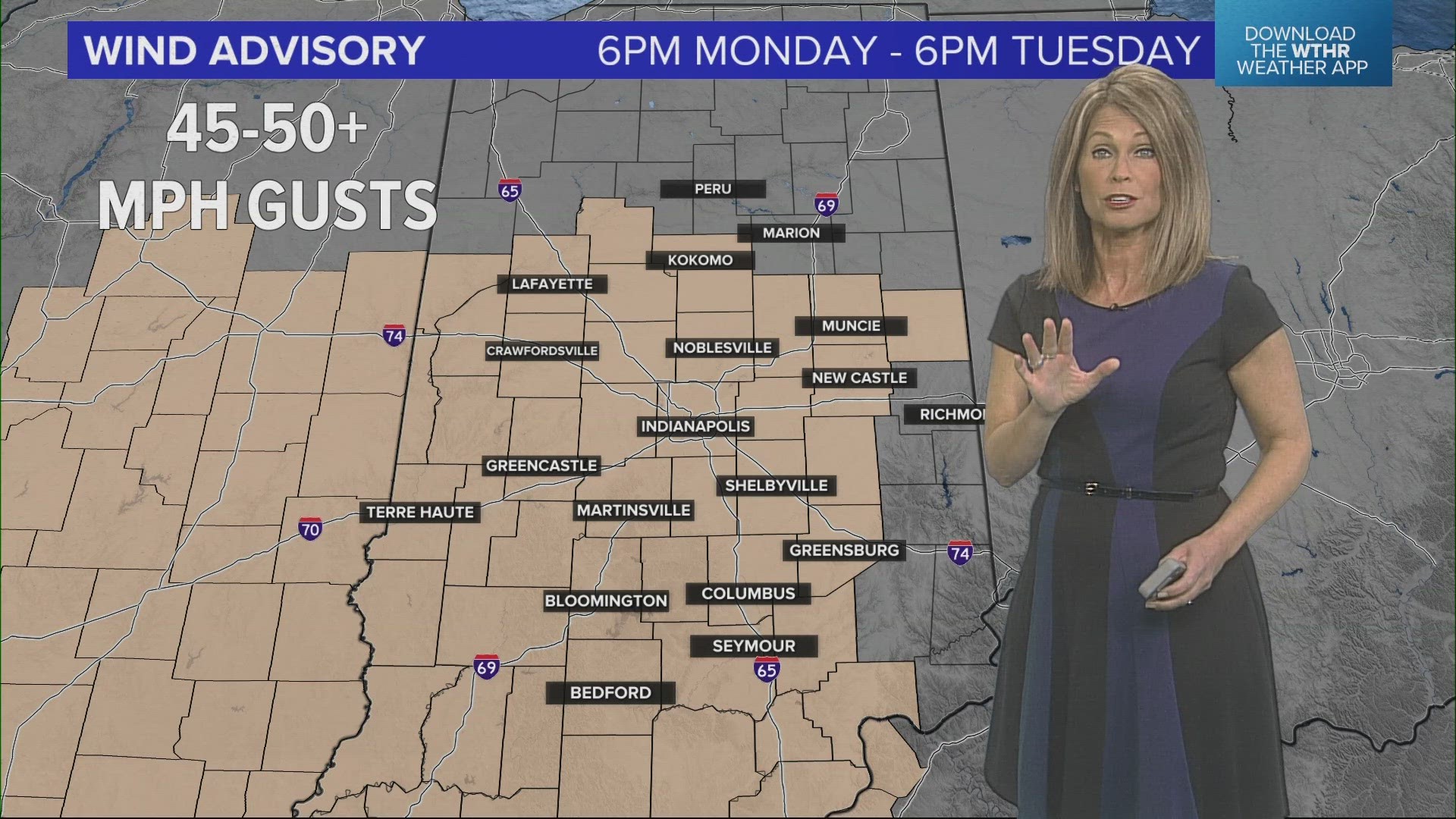 Scattered showers will be possible tomorrow ahead of a cold front. From mid-day through late afternoon, the front will bring a broken line of storms.