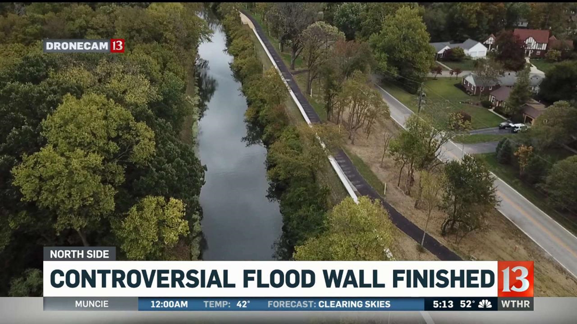 Controversial flood wall finished