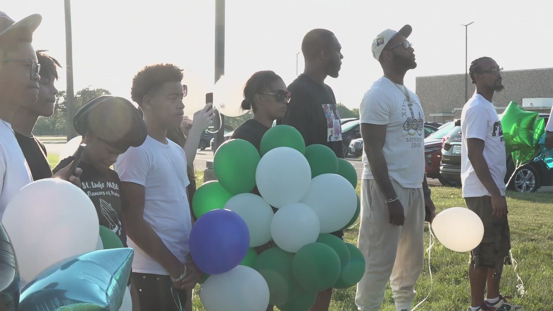 A vigil and balloon release was held for Jeremiah Cotton, who died last Friday after being shot in an apartment in Cumberland. 