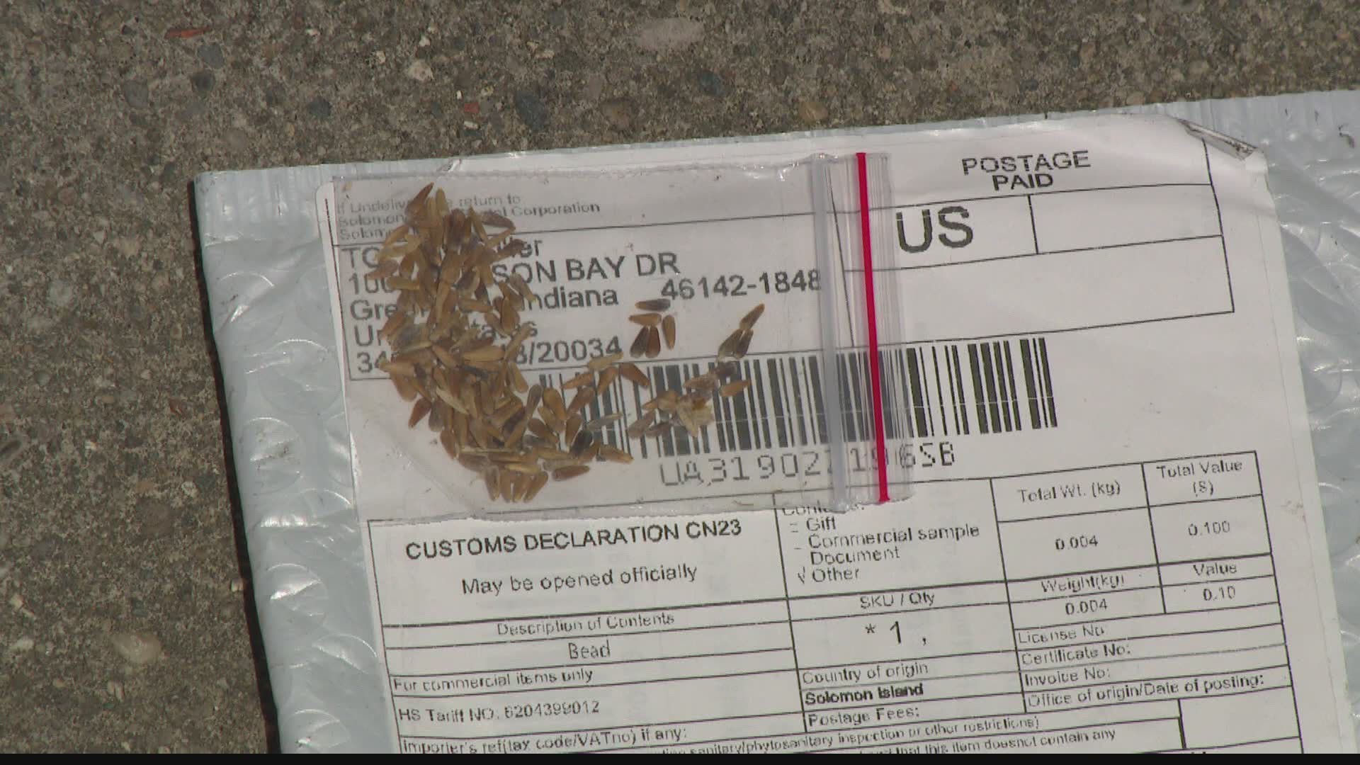 Indiana residents are reporting strange mail from China that come with a warning from agricultural officials.
