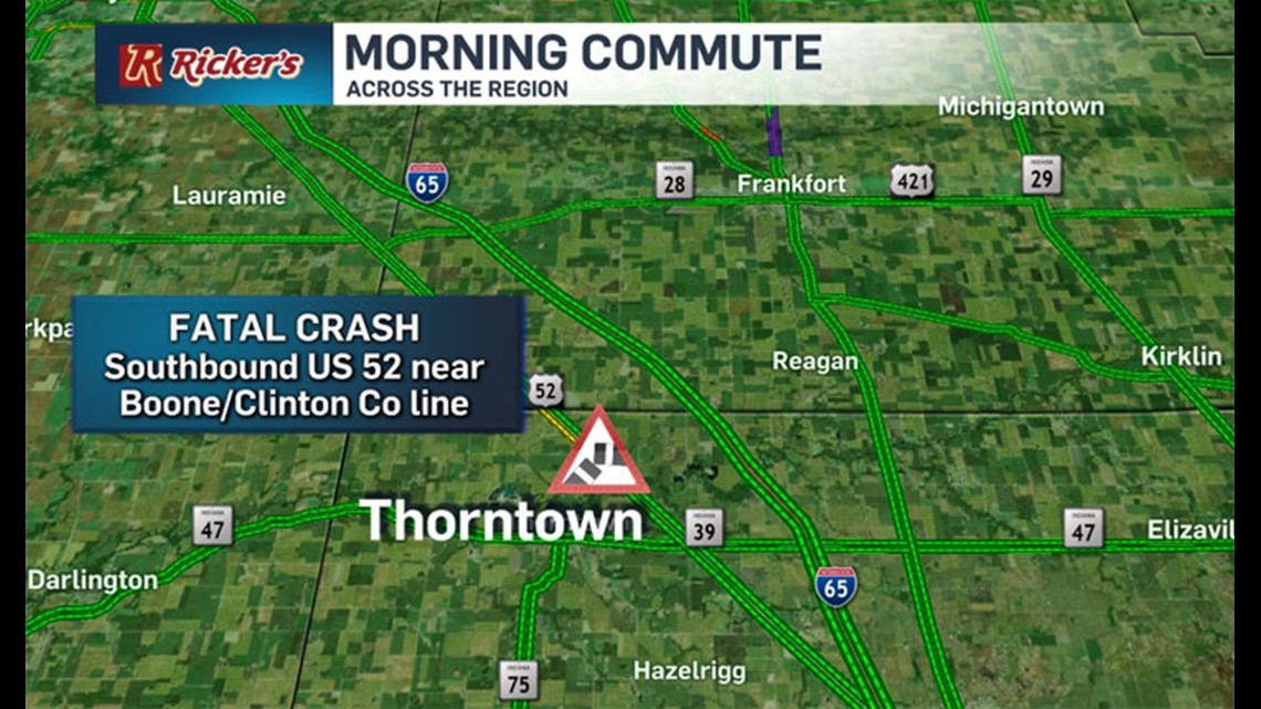 Southbound US 52 near Thorntown reopens after fatal motorcycle crash