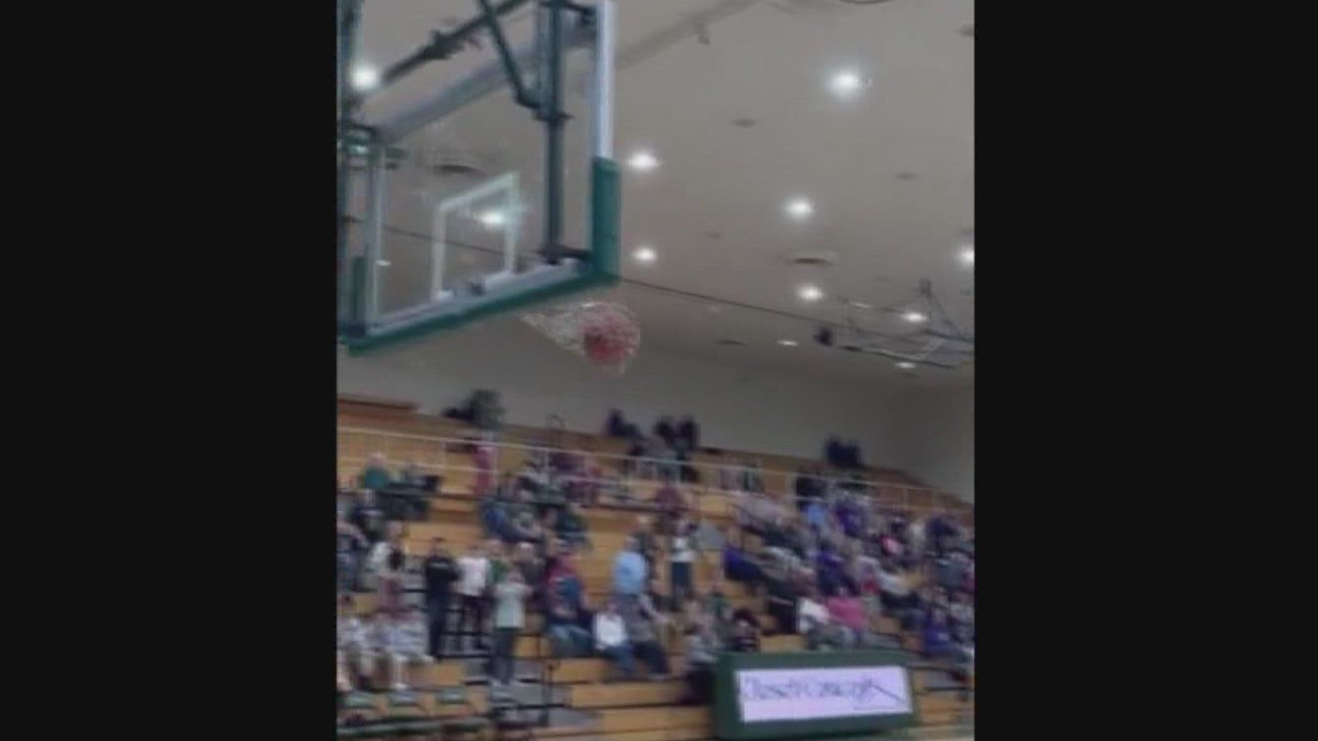 It happened during halftime of a basketball game at Pendleton Heights High School.