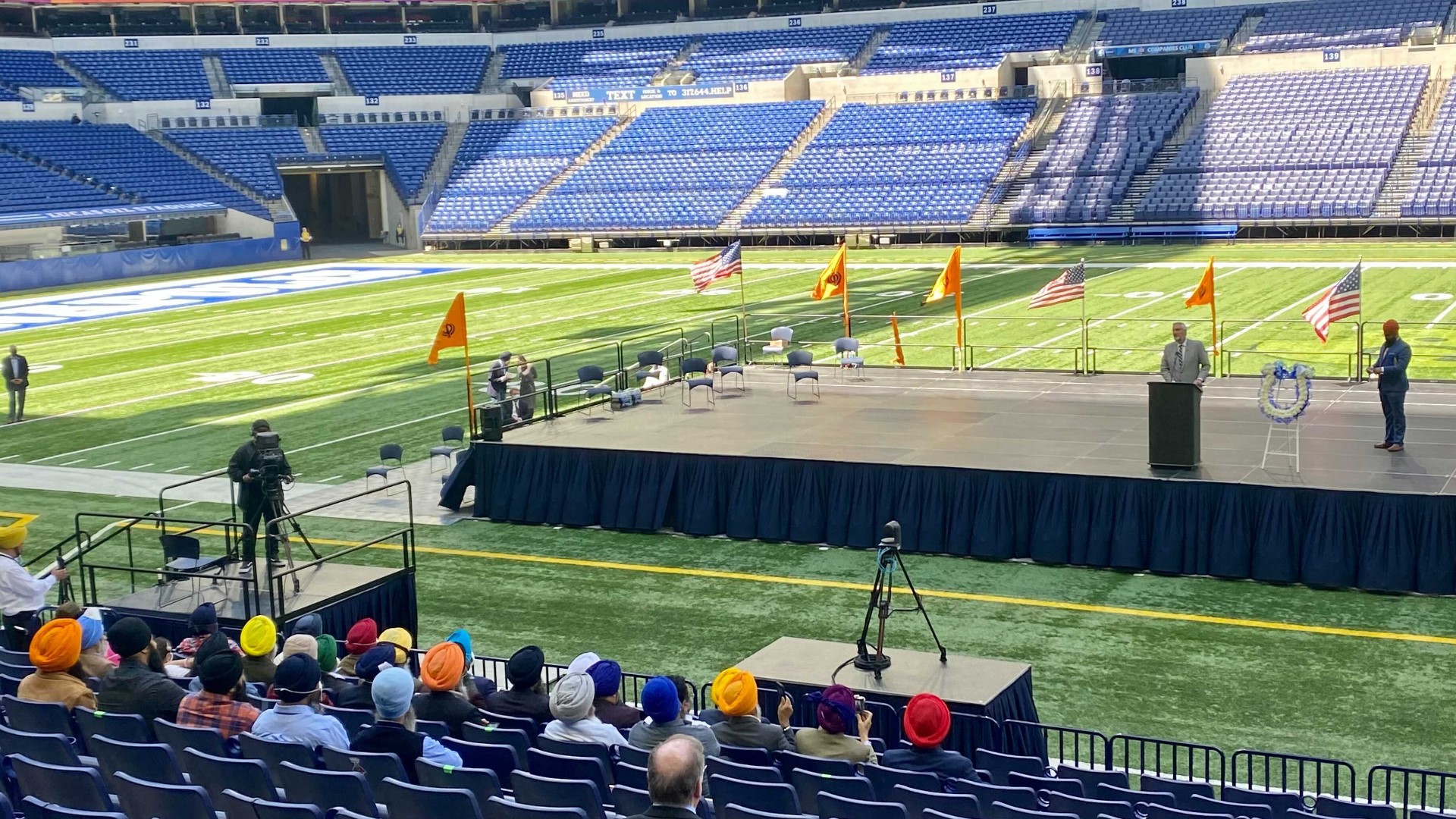 The eight people killed during the FedEx mass shooting were honored Saturday during a memorial held at Lucas Oil Stadium.