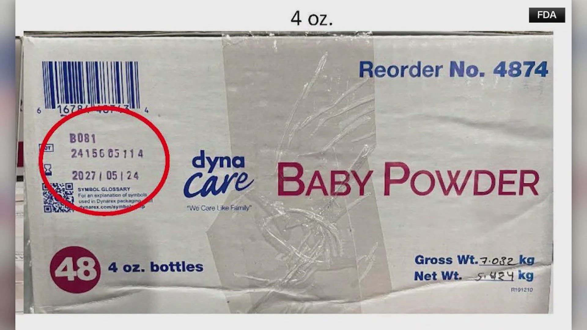 The recall cover baby powder from the Dynacare brand.