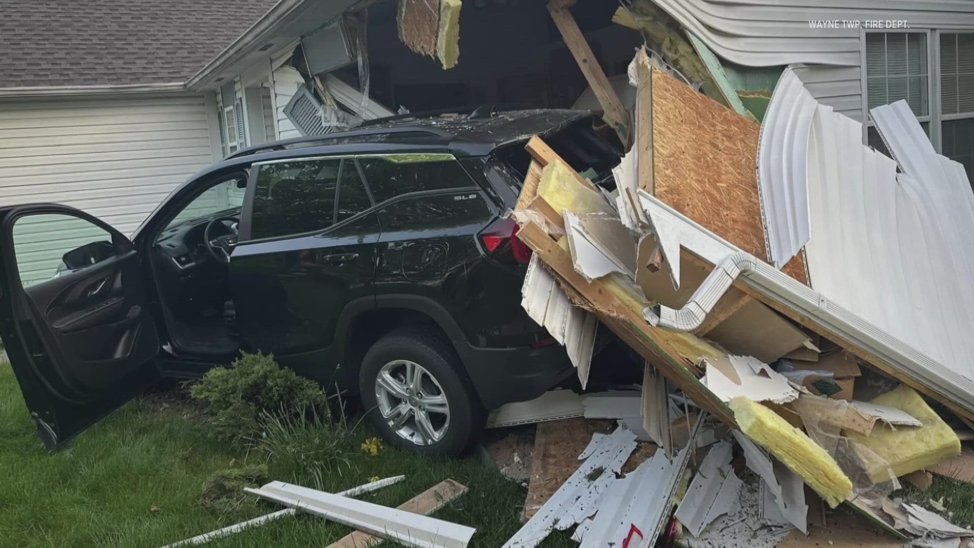 Police said the driver of an SUV left the scene after crashing into a home Friday morning.