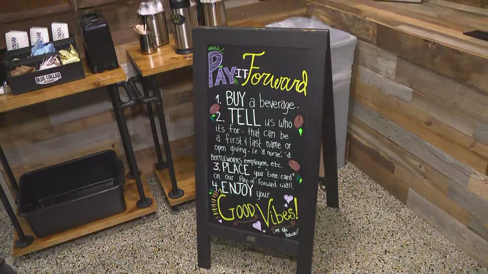 It's "Pay It Forward" Day and a new local coffee shop is getting involved not just today, but year-round!
