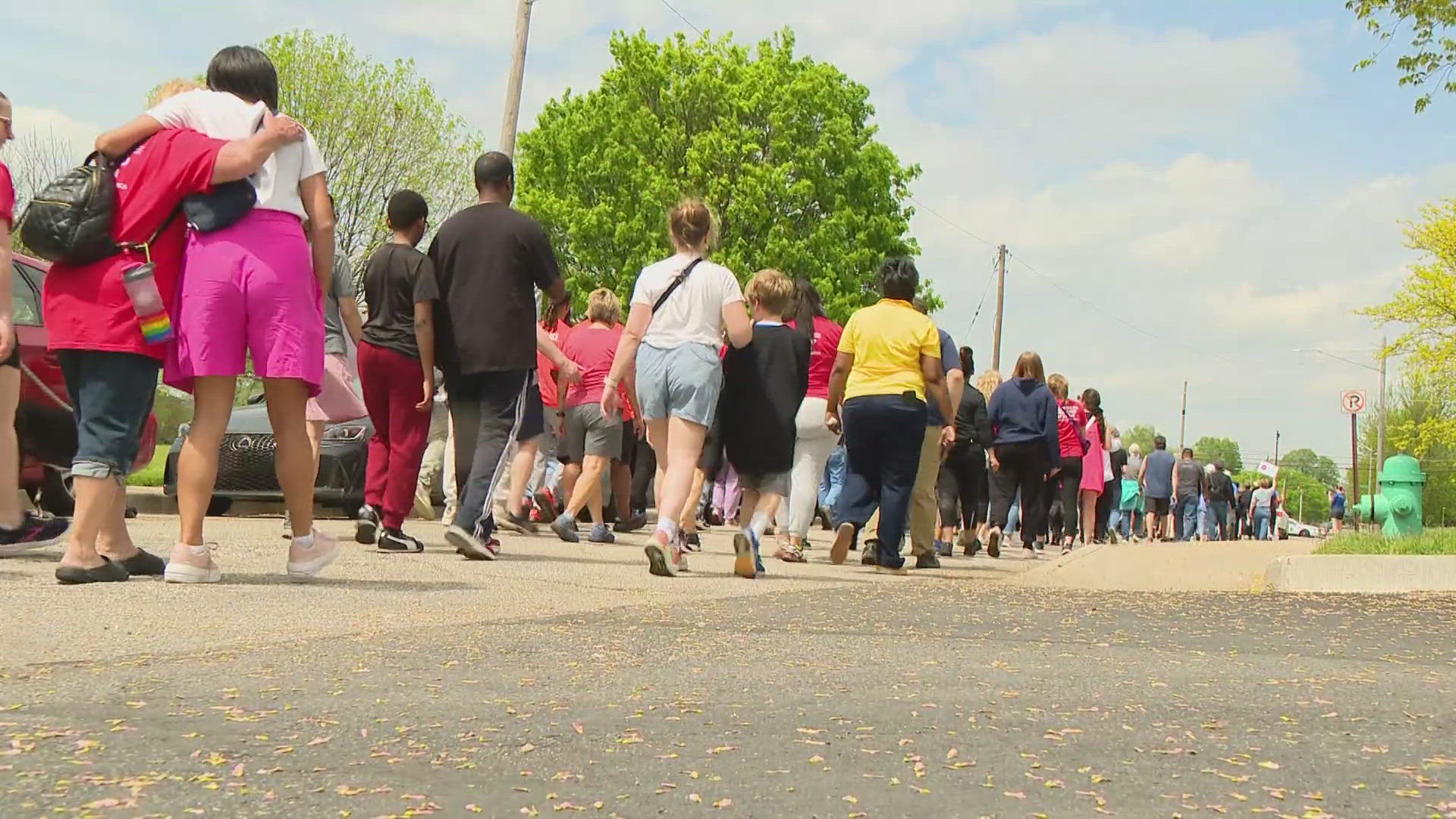 The group hosted the walk in honor of National Youth Violence Prevention Week.