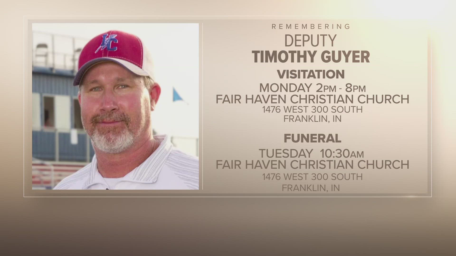 The visitation for Deputy Tim Guyer is taking place right now at Fair Haven Christian Church in Franklin.