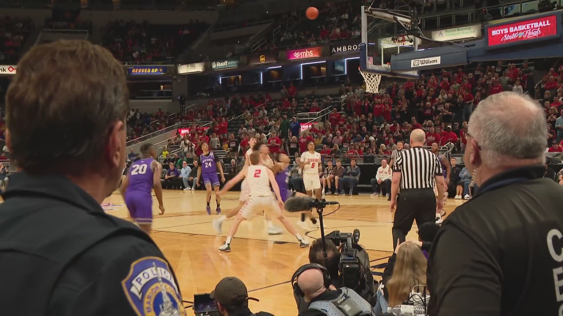 13News reporter Logan Gay reports from Gainbridge Fieldhouse after the IHSAA boys basketball state finals.