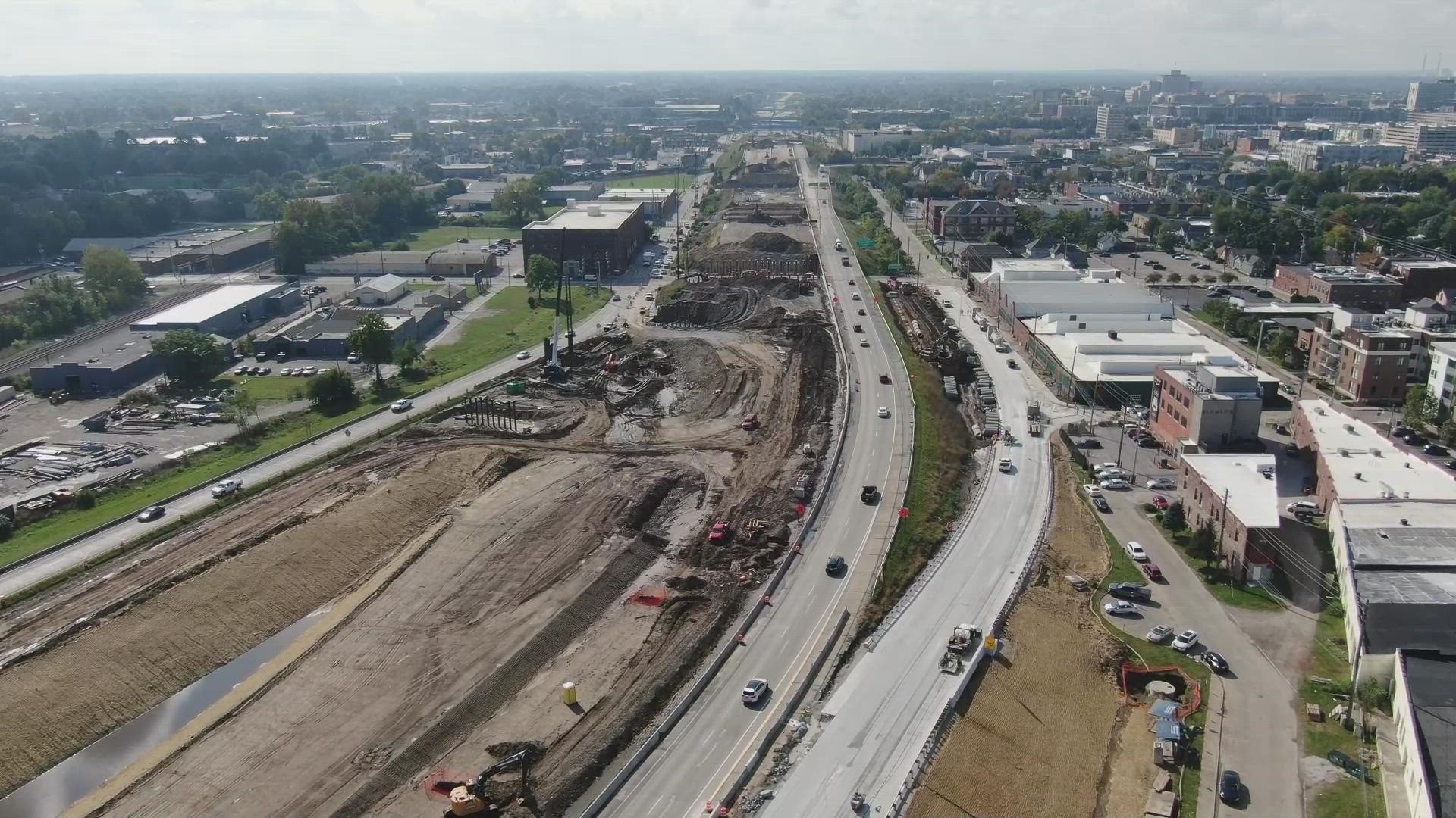 Take a look at progress on The North Split from the sky.