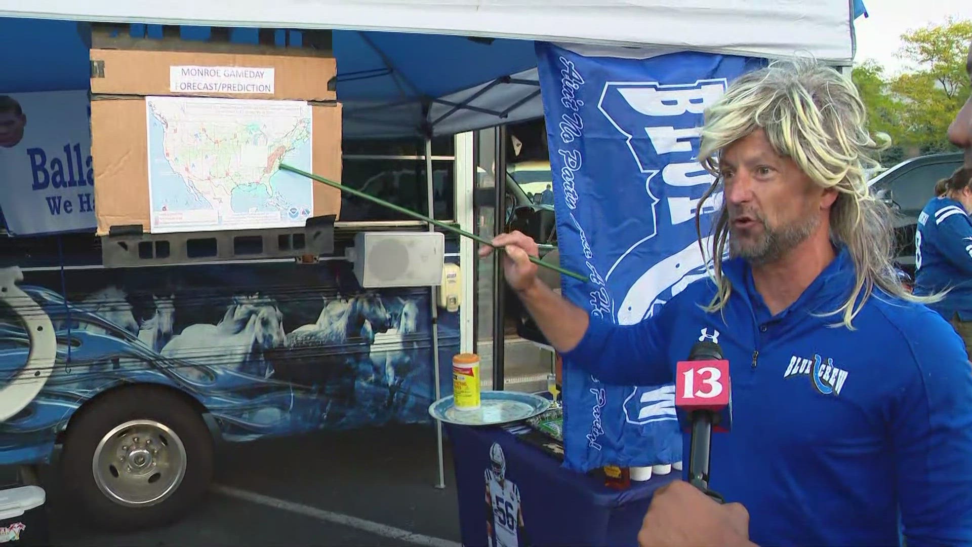 The Blue Crew helps build the hype in the early morning for the Colts home opener against the Jaguars.