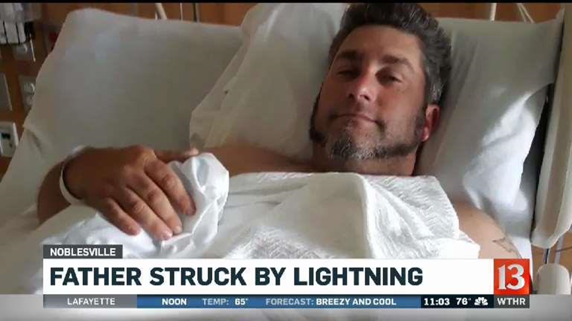 Father struck by lightning