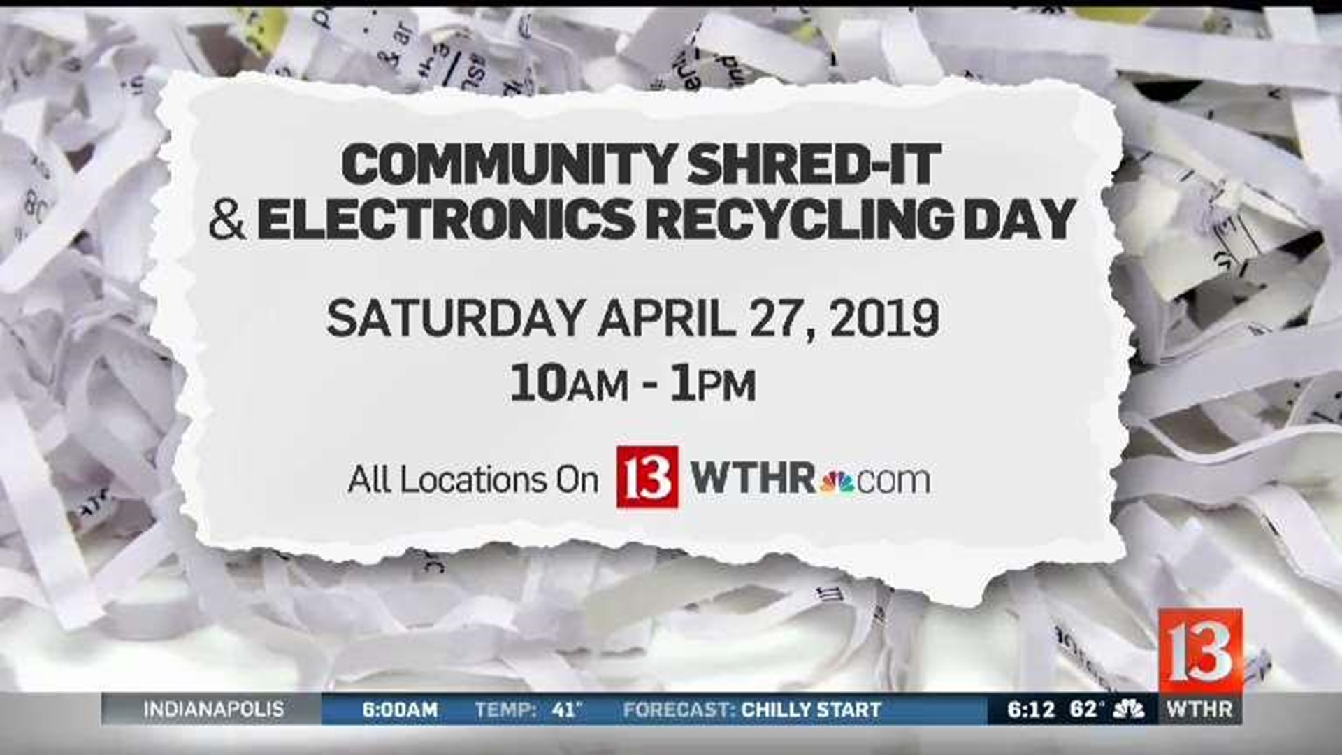 Community ShredIT day hosted at various locations on April 27
