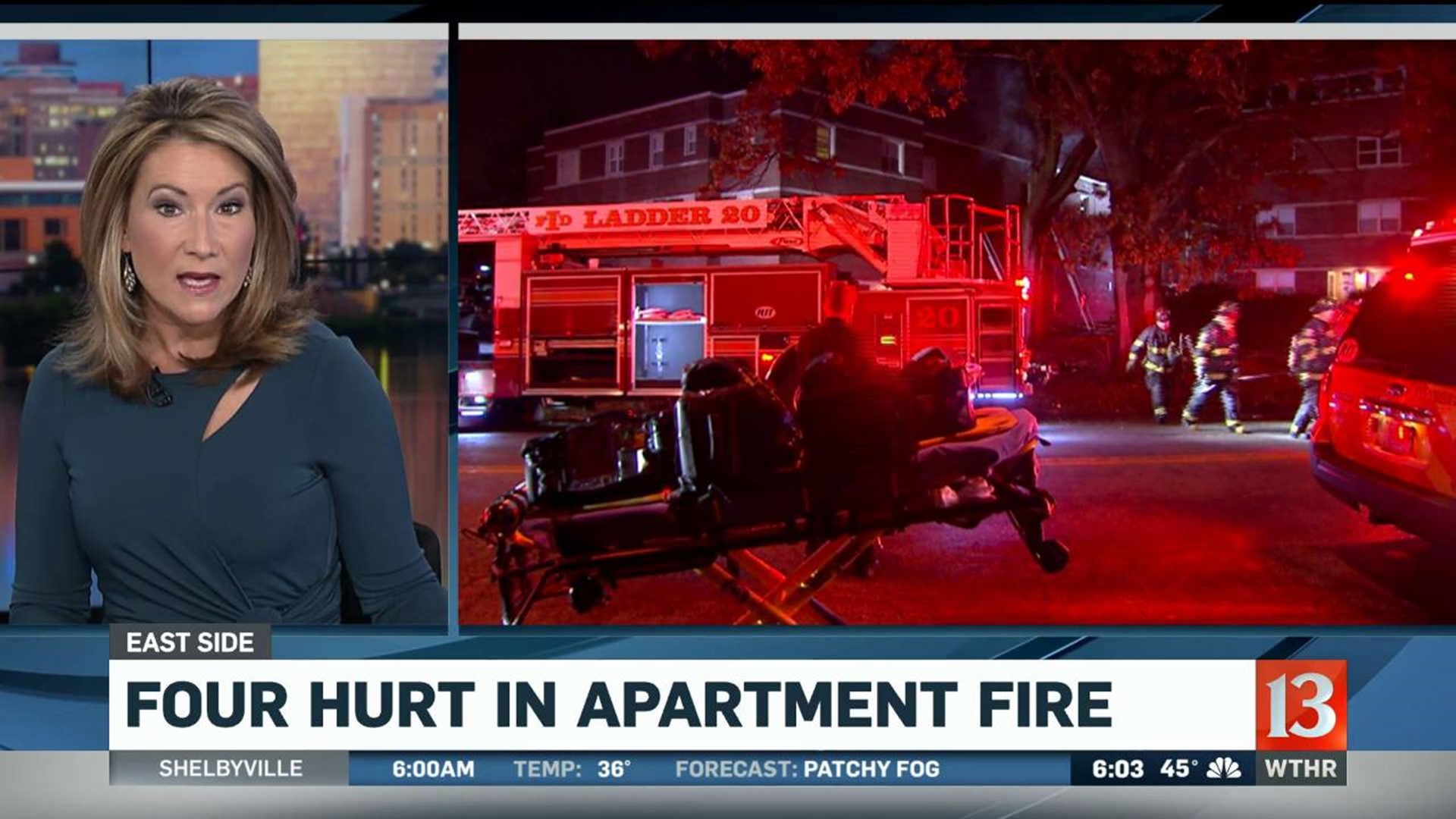 Four people hurt in apartment fire on East side