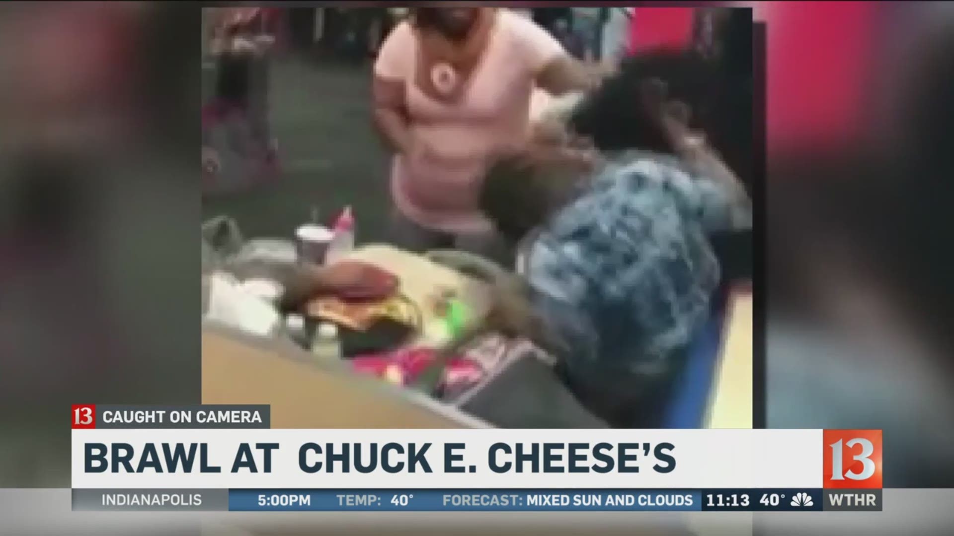 Brawl at Chuck E. Cheese's caught on camera