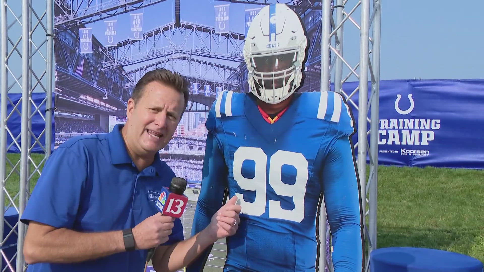 13Sports director Dave Calabro visits Grand Park in Westfield during Indianapolis Colts training camp during his weekly quest to find some Good News!
