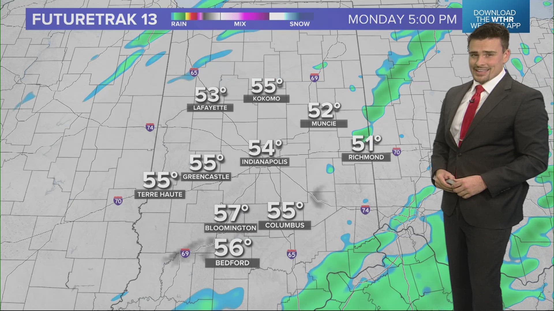 13News meteorologist Matt Standridge takes a look at the chances of snow showers on Thanksgiving in central Indiana.