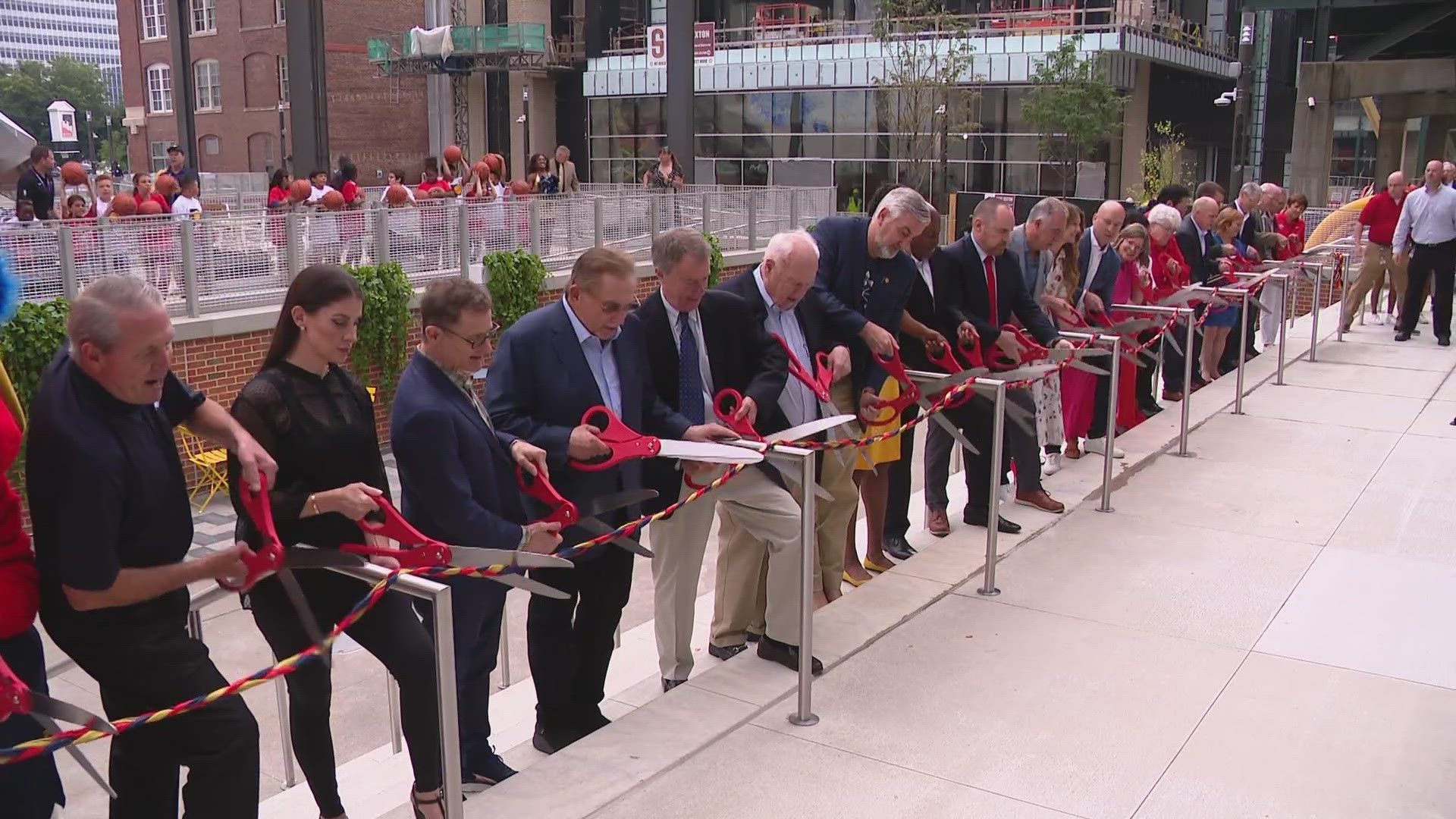 13News reporter Samantha Johnson reports from the Bicentennial Unity Plaza that is now open next to Gainbridge Fieldhouse.