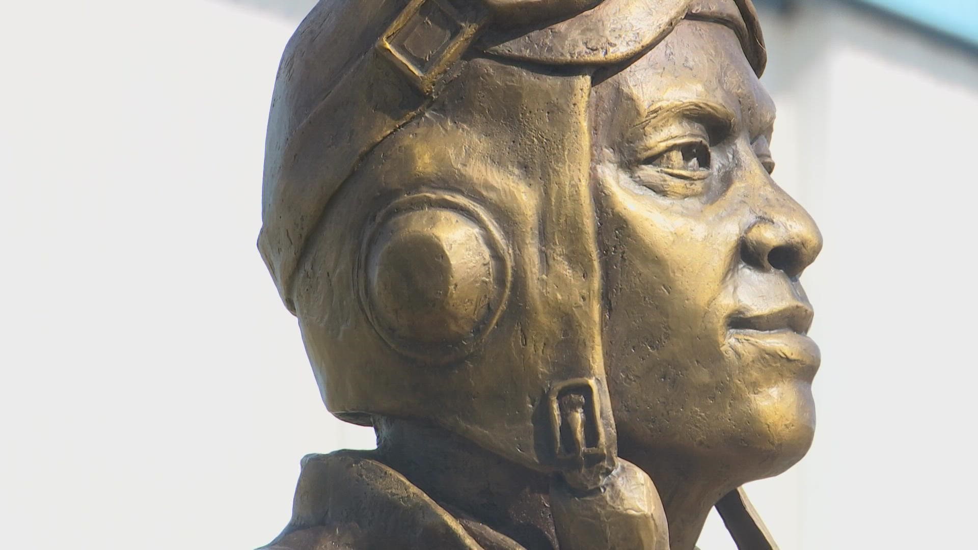 Black American officers who fought racism in the airforce were honored Saturday in Seymour with a statue unveiling.
