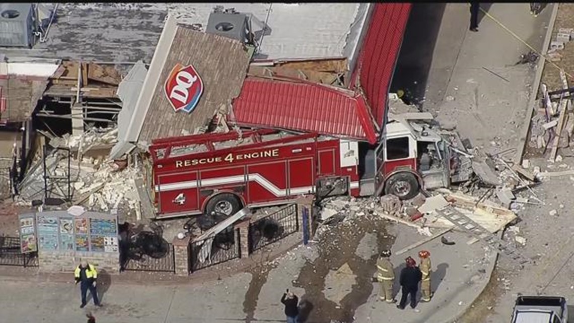 Fire truck crashes into North Texas Dairy Queen