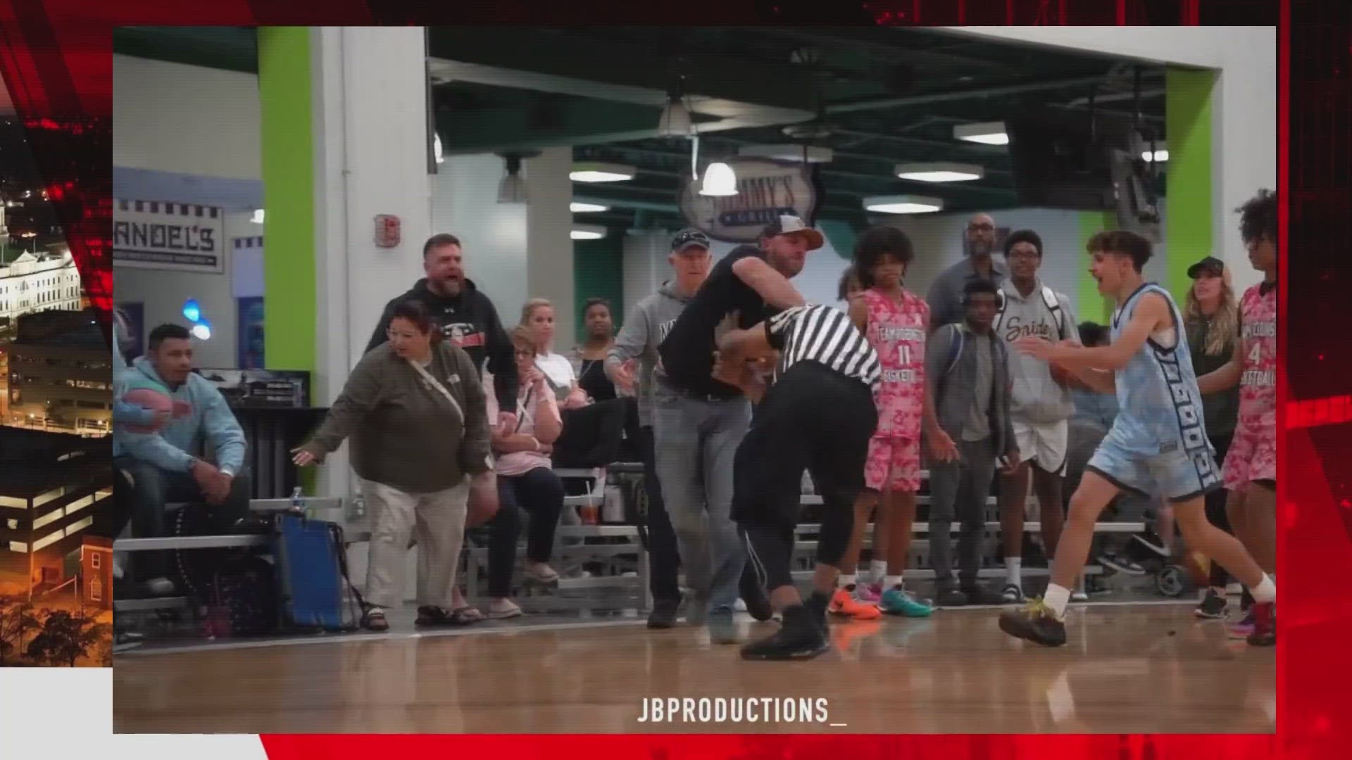 Referee fistfight ends elementary basketball game