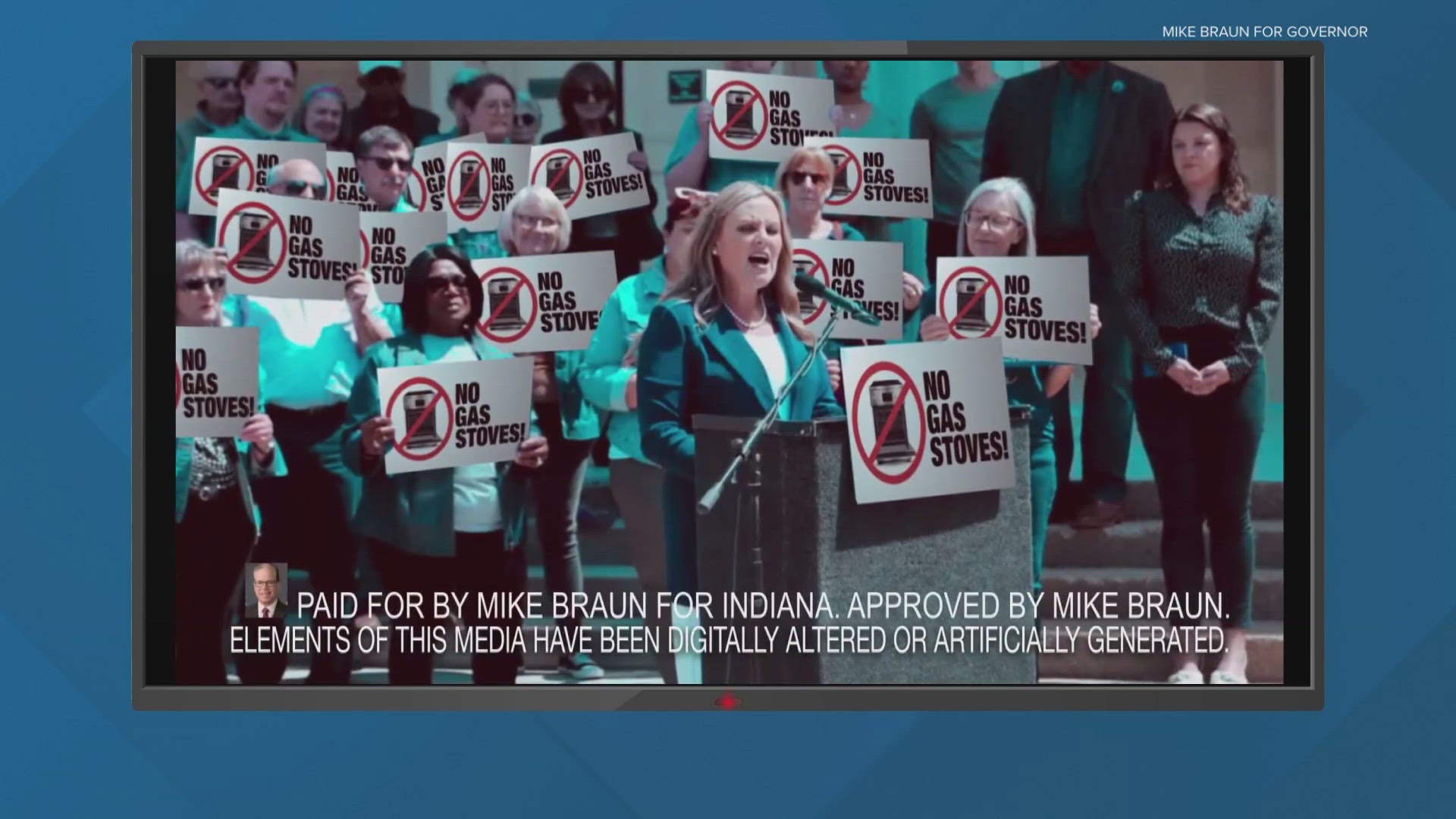 A new ad for Republican gubernatorial candidate Mike Braun is shining a light on digitally altered videos and photos.