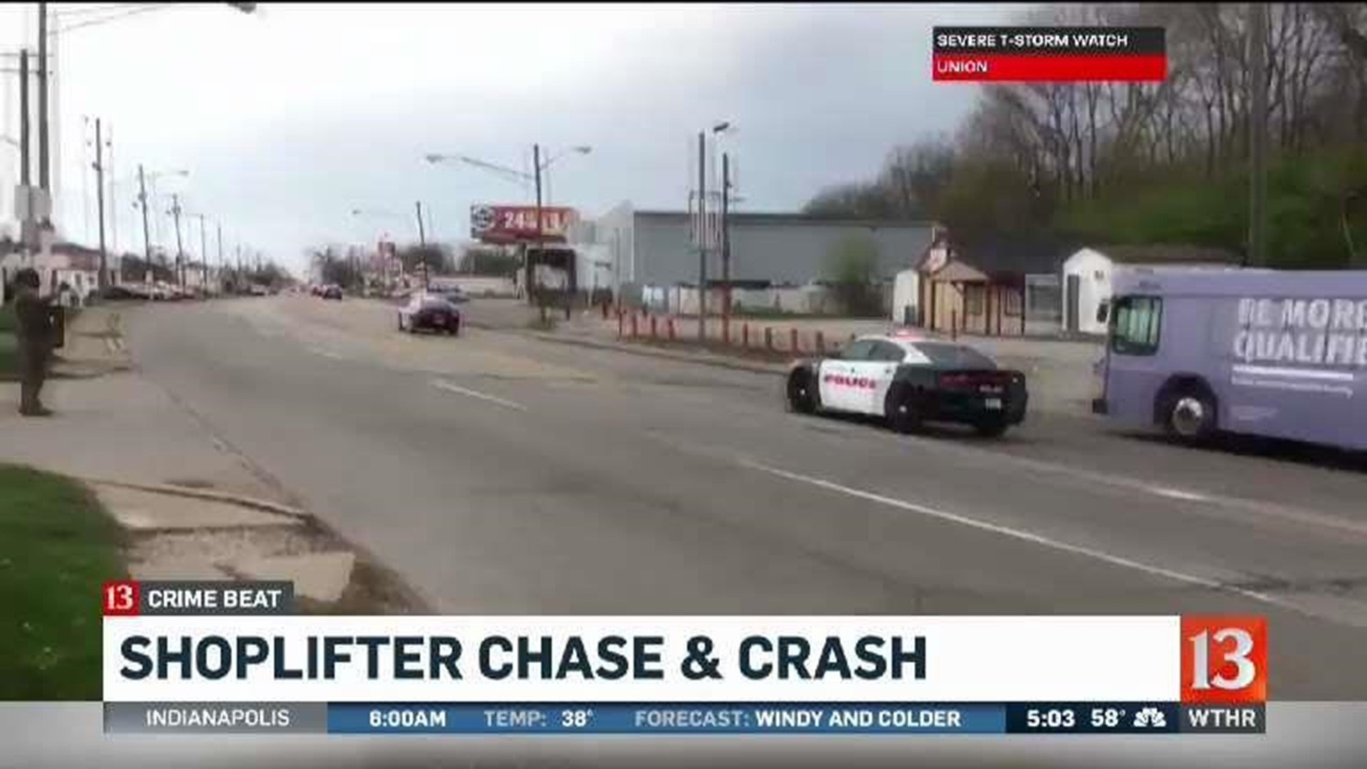 Greenwood pursuit ends in east Indianapolis crash