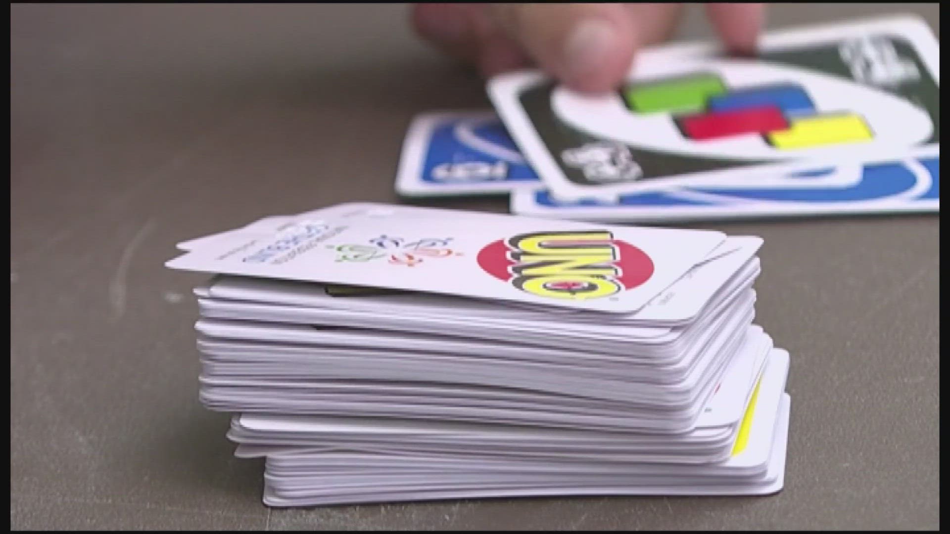 Cards Uno Hand Card Game Company Friends Playing Uno Stock Photo