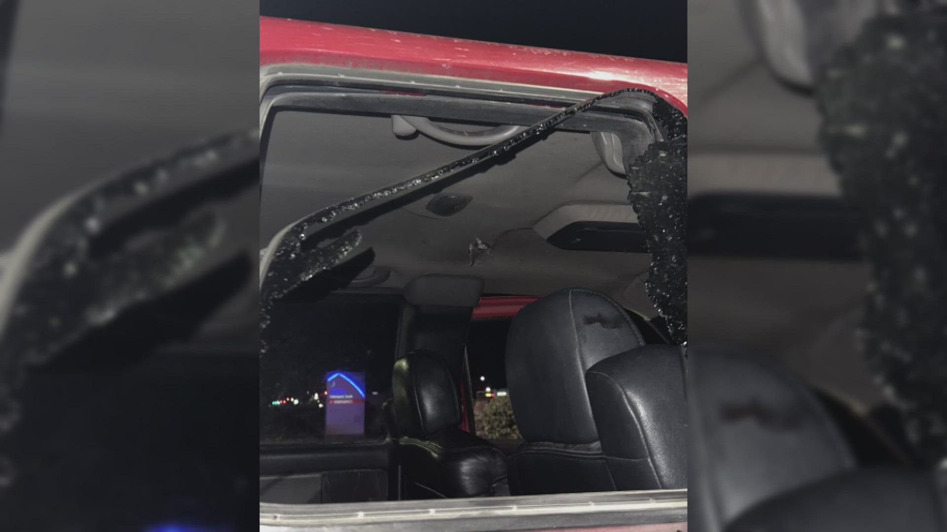 A 19-year-old woman says she's lucky to be alive after she says a bullet nearly hit her during an apparent case of road rage on I-65.