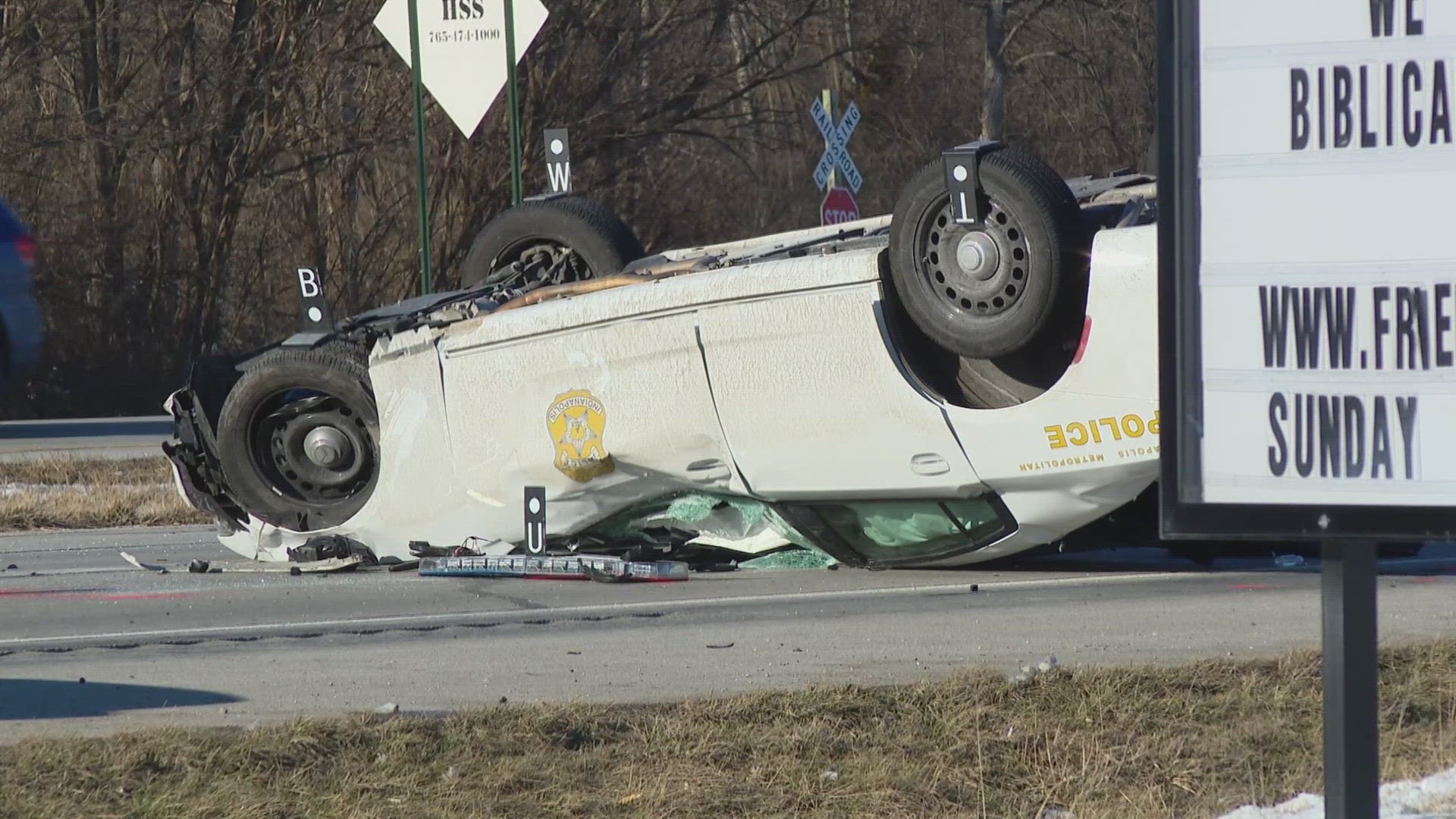 13News reporter Logan Gay gives updates on the crash that happened Sunday afternoon at the intersection of Kentucky Avenue and Mooresville Road.