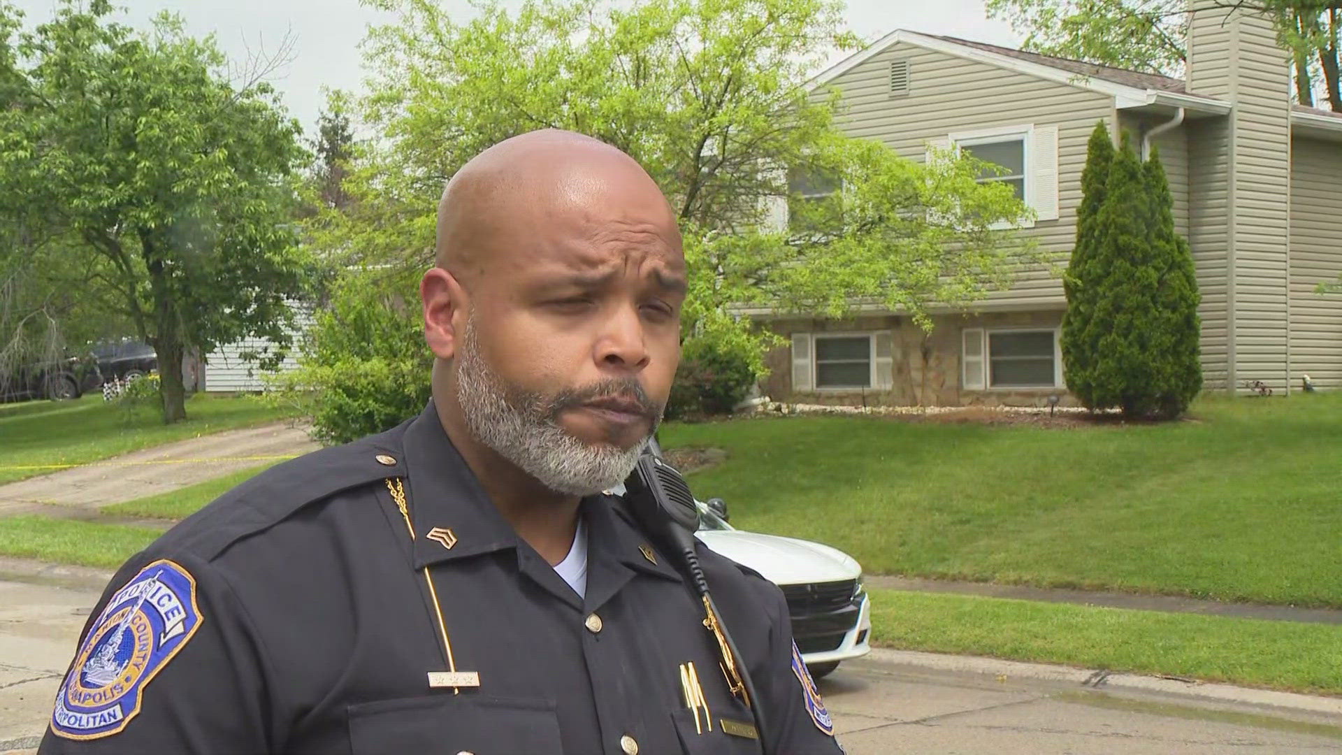 IMPD Sgt. Anthony Patterson provides an update on Wednesday's officer-involved shooting in the 6300 block of Watercrest Way.