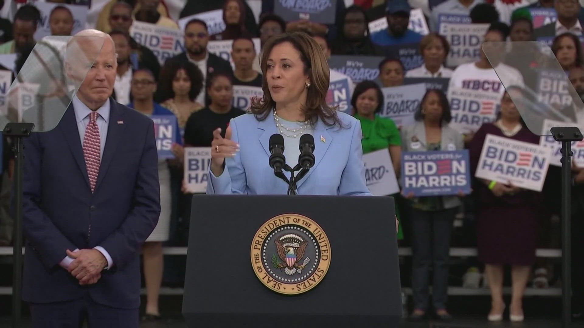 Hoosier Democratic leaders voice support for Vice President Kamala Harris's 2024 presidential bid.