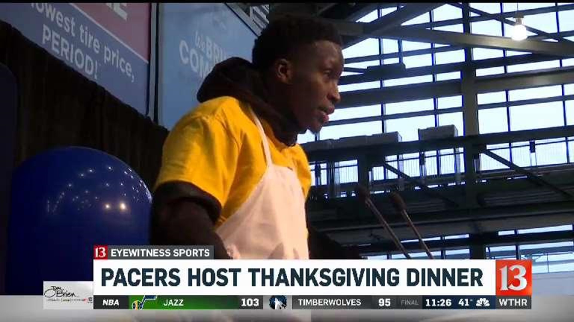 Pacers serve hundreds at Thanksgiving meal