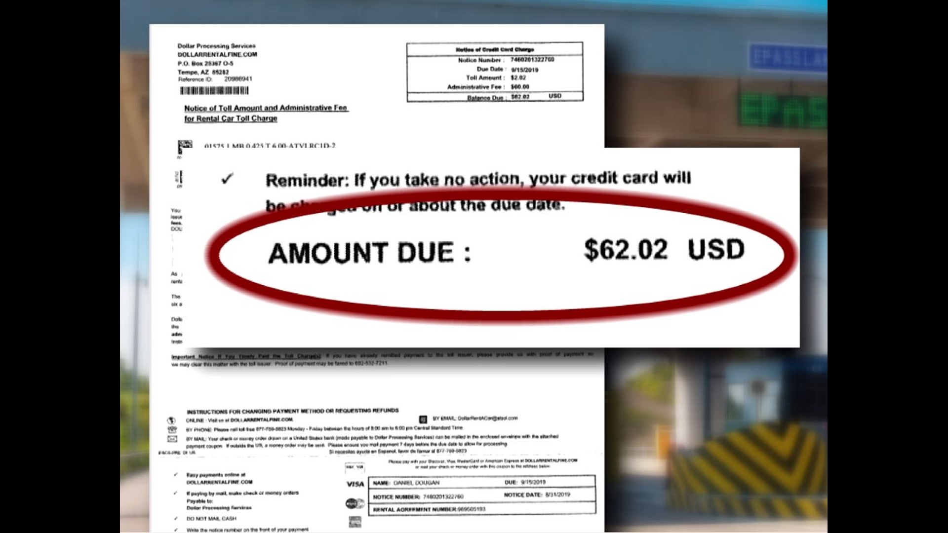 How a few 40cent tolls in your rental car can result in a 90 bill