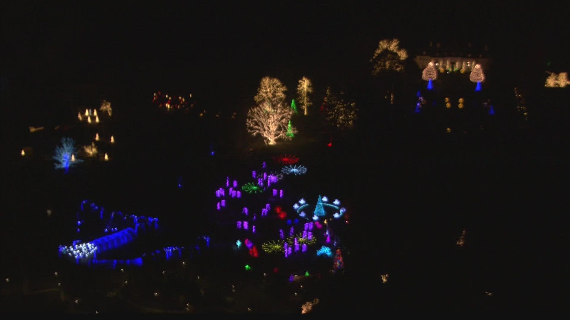 Winterlights features more than 1.5 million lights throughout The Garden at Newfields.