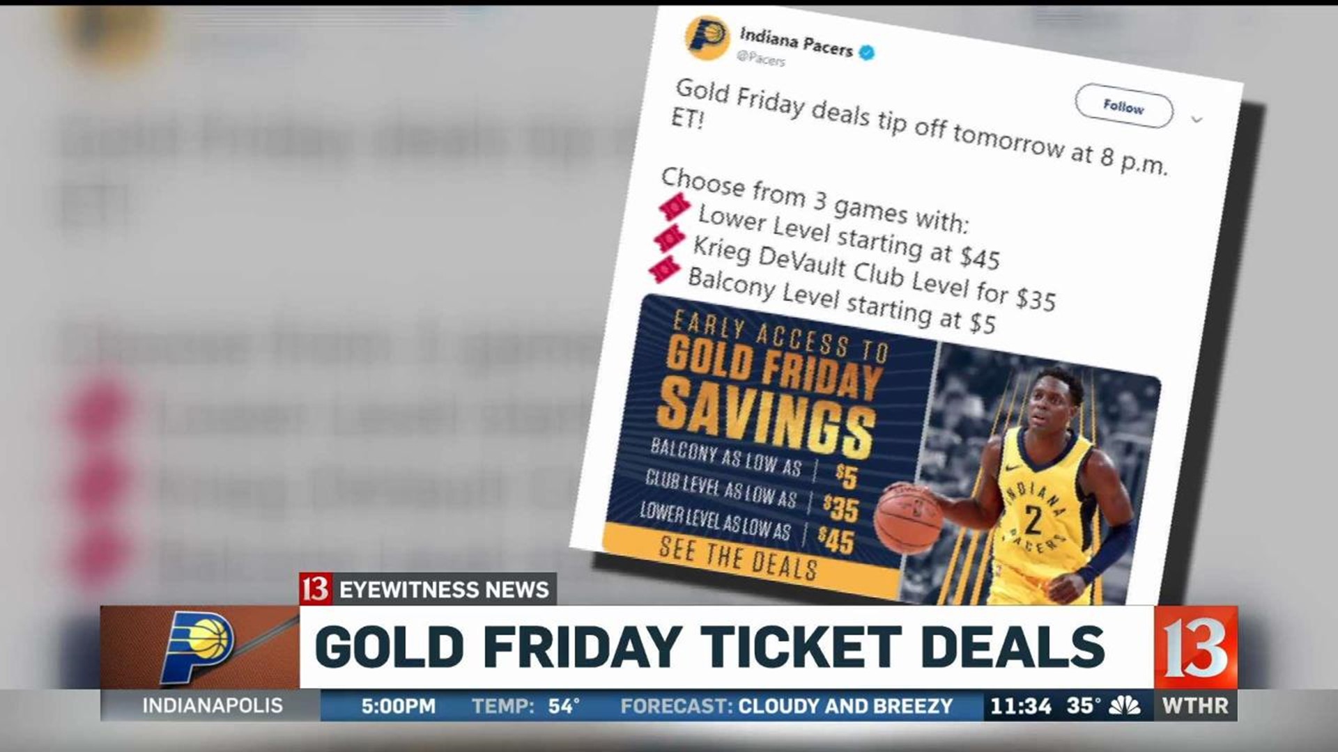 Pacers Gold Friday Deals