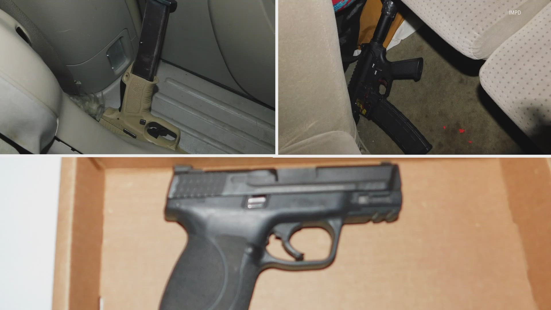 Officers arrested five teenagers who were in possession of several illegal guns over the weekend.