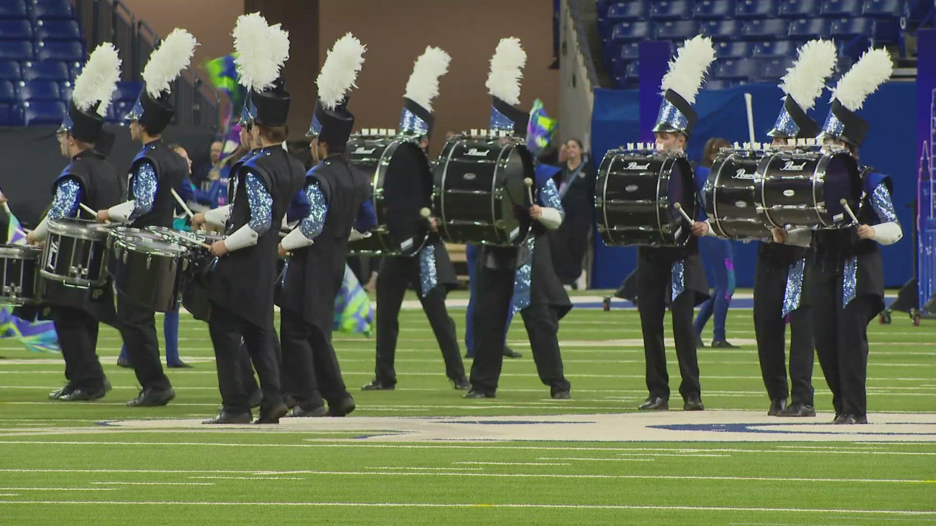 The Avon Marching Black and Gold took first place in the Bands of America Indianapolis Super Regional competition at Lucas Oil Stadium.