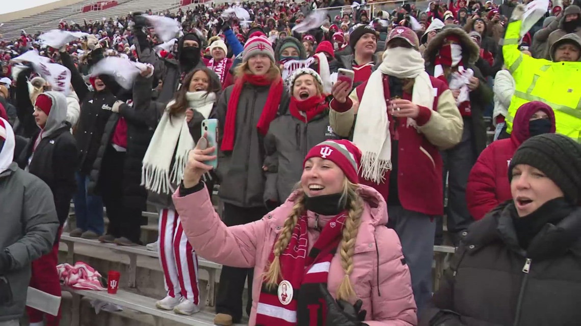Hoosier fans brave the cold for Championship Celebration following IU's first-ever football national title