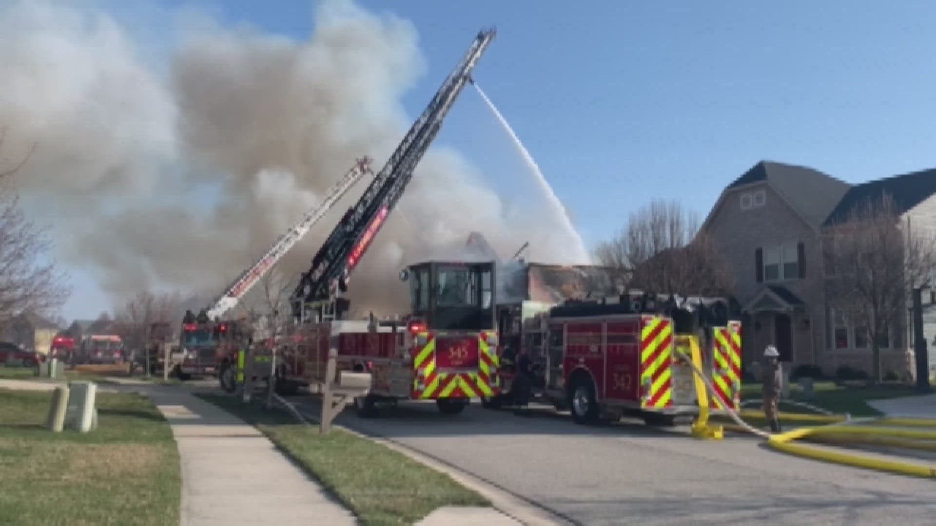 Investigators are trying to figure out what caused a large house fire in a Carmel neighborhood.