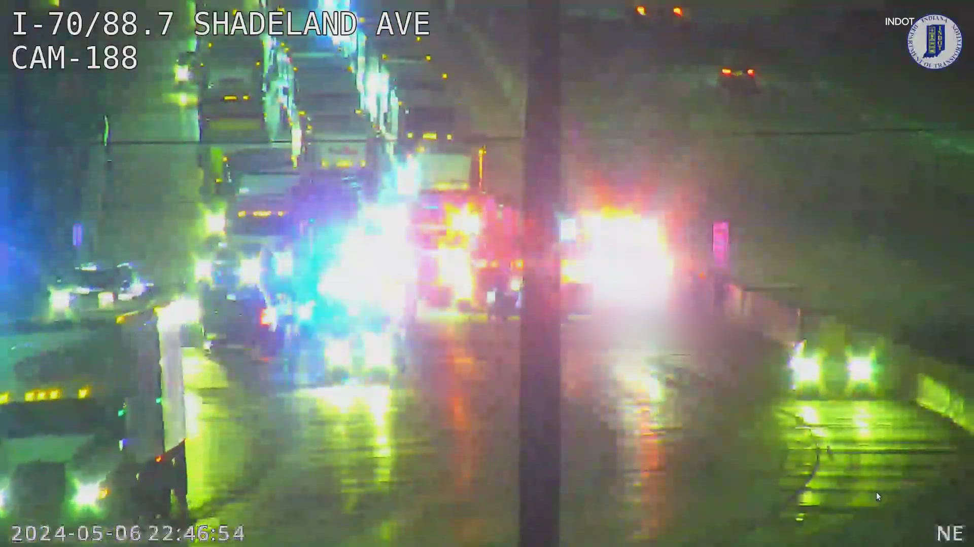 The crash happened around 10:30 p.m. Monday near Shadeland Avenue.