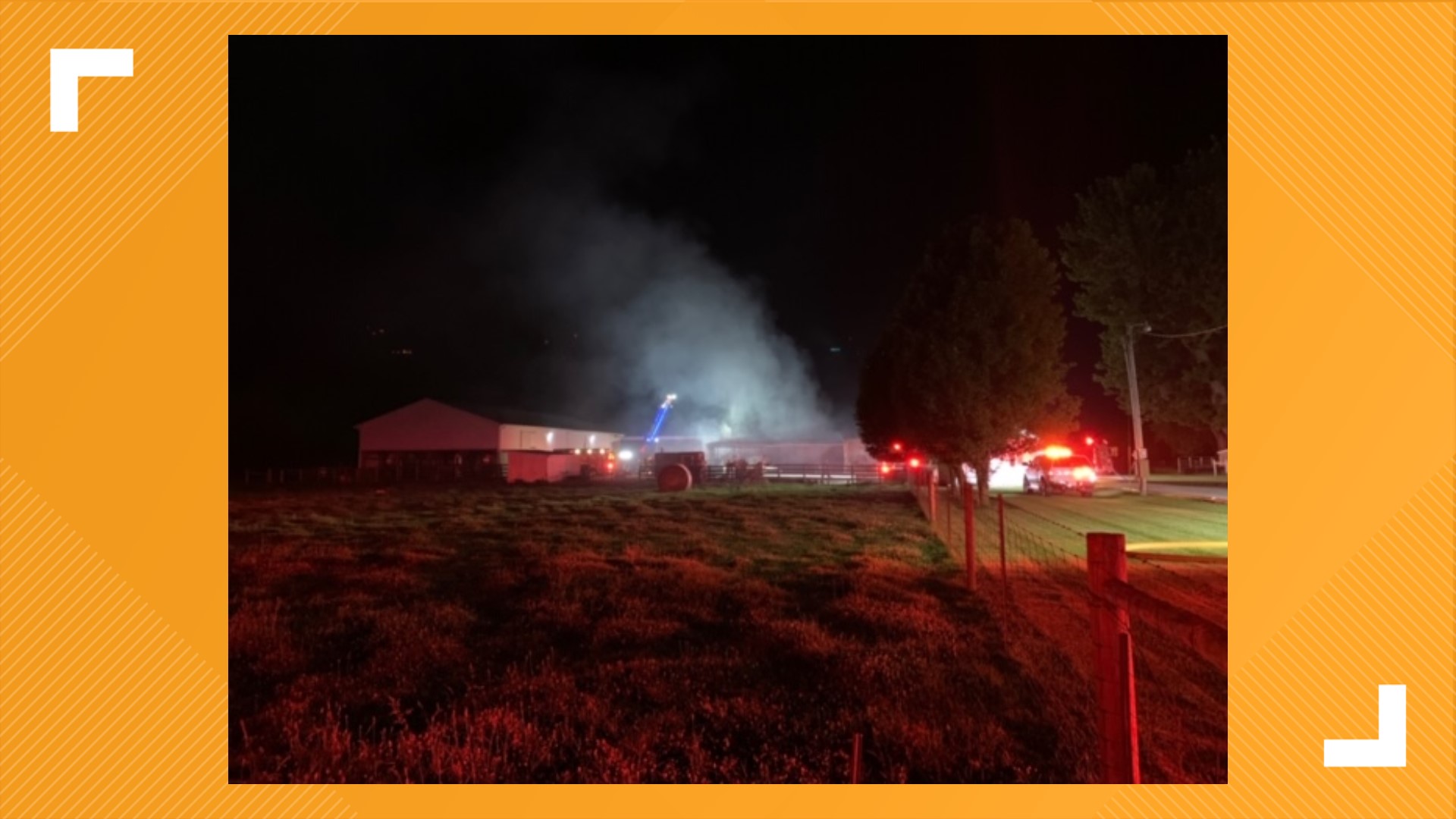 Firefighters from eight departments helped battle the late Tuesday evening blaze.